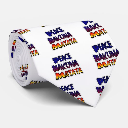 Peace Hakuna Matata Gradient Art Stropdas (Opgerold)