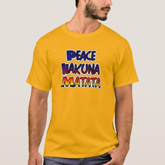 Peace Hakuna Matata Gradient Art T-shirt (Voorkant)