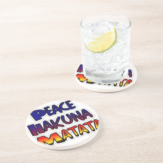Peace Hakuna Matata Gradient Art Zandsteen Onderzetter (Zijkant)