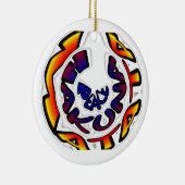 "Peace Hakuna Matata" Kunstcirkelprint Keramisch Ornament (Rechts)