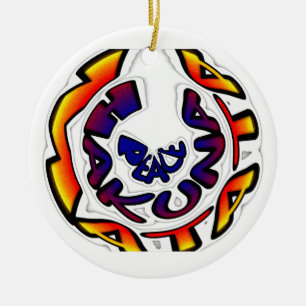 "Peace Hakuna Matata" Kunstcirkelprint Keramisch Ornament