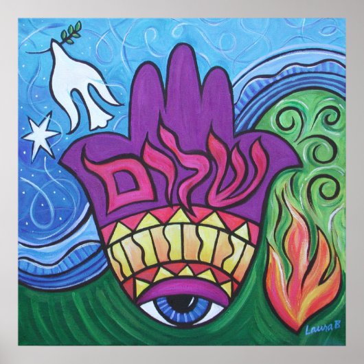 Peace Hamsa Print (Voorkant)