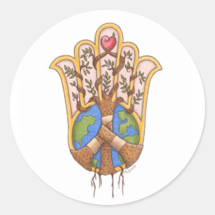 peace_hamsa ronde sticker