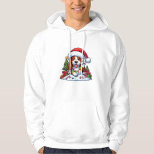 Peace Hand Basset Hound Christmas Lights Hond Vrou Hoodie