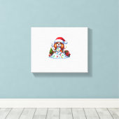 Peace Hand Cavalier King Charles Spaniel Kerstmis Canvas Afdruk (Insitu (Houten vloer))