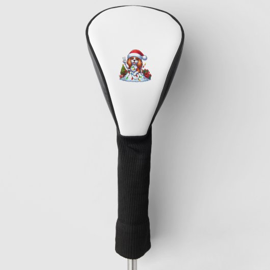 Peace Hand Cavalier King Charles Spaniel Kerstmis Golfheadcover (Voorkant)