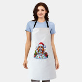 Peace Hand Cavalier King Charles Spaniel Kerstmis Schort (Gedragen)