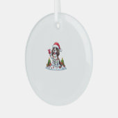 Peace Hand Engelse Springer Spaniel Kersthond Glas Ornament (Voorkant links)