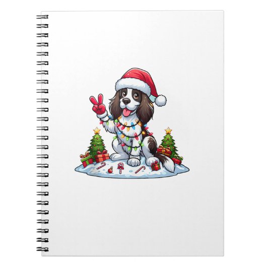 Peace Hand Engelse Springer Spaniel Kersthond Notitieboek (Voorkant)