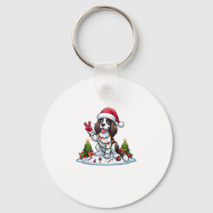Peace Hand Engelse Springer Spaniel Kersthond Sleutelhanger