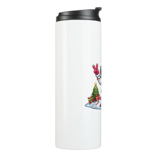 Peace Hand Engelse Springer Spaniel Kersthond Thermosbeker (Gedraaid links)