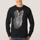 Peace Hand Gesture with Words Peace Sign 2 T-shirt (Voorkant)