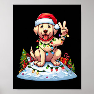 Peace Hand Labrador Retriever Kerstverlichting Vro Poster