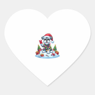 Peace Hand Miniatuur Schnauzer Kerstverlichting Wo Hart Sticker