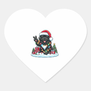 Peace Hand Newfoundland Hond Kerstverlichting Vrou Hart Sticker