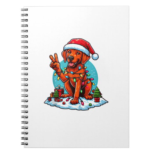 Peace Hand Rhodesian Ridgeback Kerstverlichting WO Notitieboek (Voorkant)