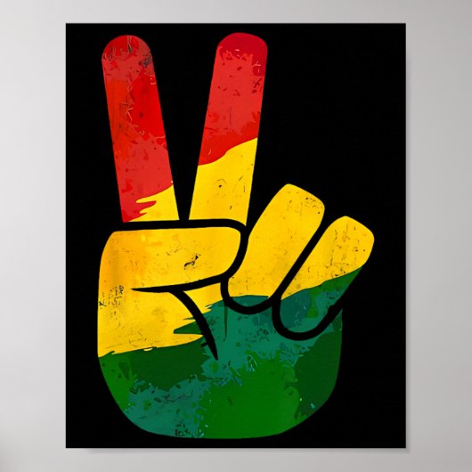 Peace Hand Sign Juneteenth Day Black Pride Mannen Poster (Voorkant)