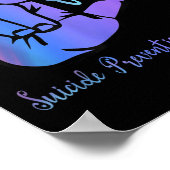 Peace Hand Sign Love Ribbon Suicide Prevention AWA Poster (Hoek)