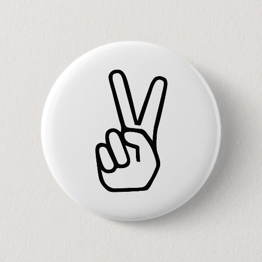 Peace Hand-teken Ronde Button 5,7 Cm (Voorkant)