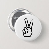 Peace Hand-teken Ronde Button 5,7 Cm (Voorkant /achterkant)