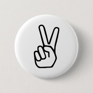 Peace Hand-teken Ronde Button 5,7 Cm