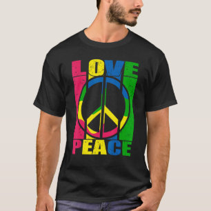 Peace Hand Tie Dye Finger Freedom Hippie Flower T-shirt