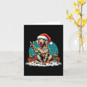 Peace Hand Weimaraner Hond Kerstverlichting Vrouwe Kaart (Gele Bloem)