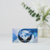 Peace Hands Holding Earth Butterfly Flowers Visitekaartje (Staand voorkant)