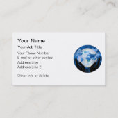 Peace Hands Holding Earth Butterfly Flowers Visitekaartje (Achterkant)