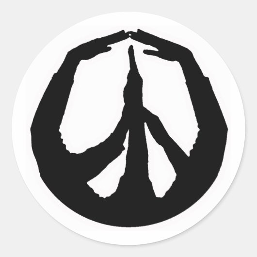 Peace Hands Ronde Sticker (Voorkant)