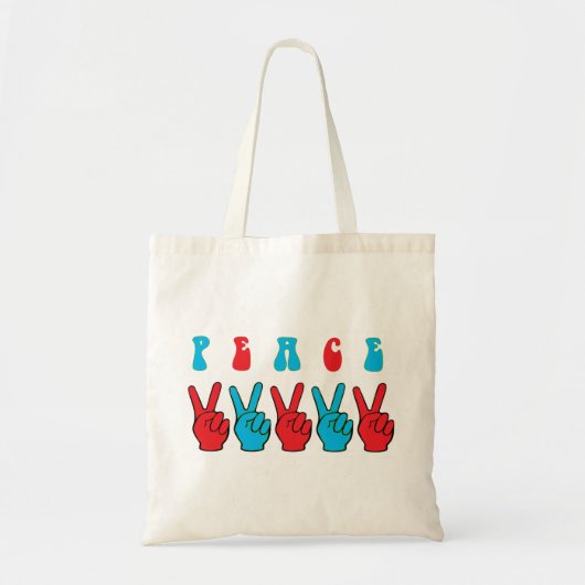 Peace Hands Tote Bag (Voorkant)