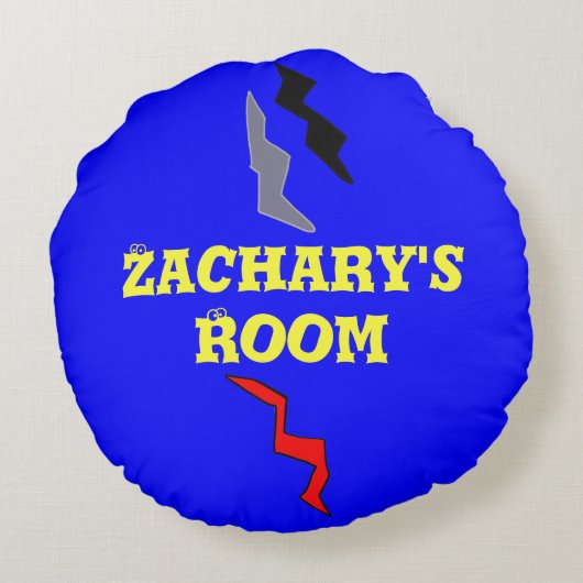 Peace Happy Faces Ruimteschip Sterren Kinder Rond Kussen (Achterkant)