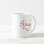 Peace Heart Boho Typografie Koffiemok (Voorkant rechts)
