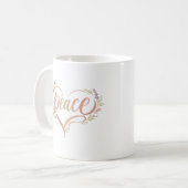 Peace Heart Boho Typografie Koffiemok (Voorkant links)