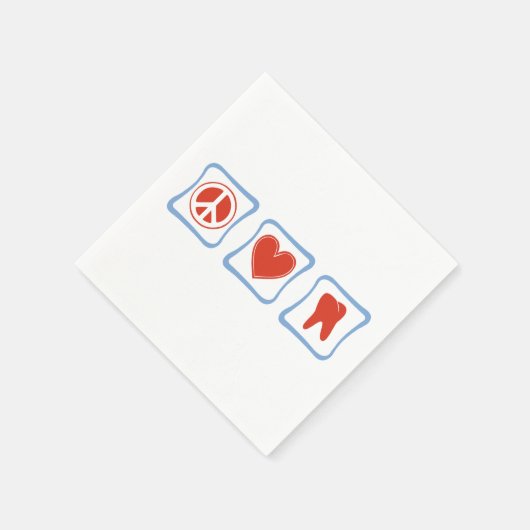 Peace Heart Dentists Paper Napkins Servetten (Hoek)