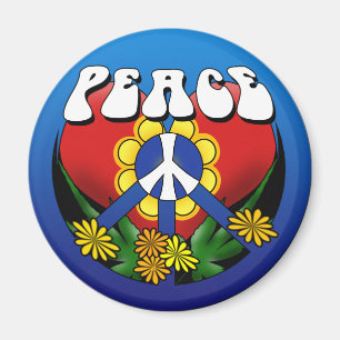 Peace Heart Flower Magneet