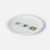 Peace Heart Jamaica Paper Party-Borden Papieren Bordje (Gekanteld)