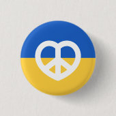 Peace Heart Love Ik sta op de knop Oekraïne Ronde Button 3,2 Cm (Voorkant)
