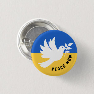 Peace Heart Love Ik sta op de knop Oekraïne Ronde Button 3,2 Cm
