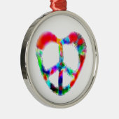 Peace Heart Metalen Ornament (Rechts)