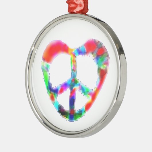 Peace Heart Metalen Ornament (Links)