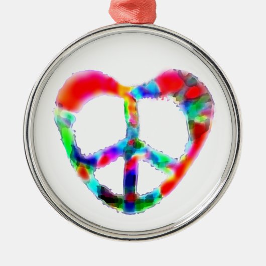 Peace Heart Metalen Ornament (Voorkant)