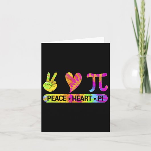 Peace Heart Pi Day Tie Dye Mathematics Science Mat Kaart (Voorkant)