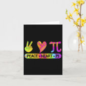 Peace Heart Pi Day Tie Dye Mathematics Science Mat Kaart (Gele Bloem)