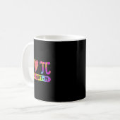 Peace Heart Pi Day Tie Dye Mathematics Science Mat Koffiemok (Voorkant links)