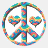 Peace Heart Ronde Sticker (Voorkant)