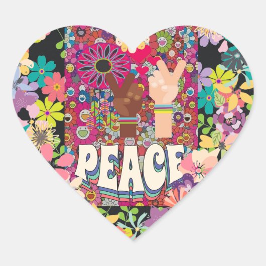 Peace Heart Sticker (Voorkant)