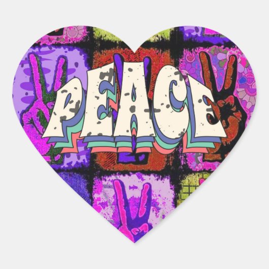Peace Heart Sticker (Voorkant)