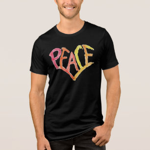 Peace Heart Tri-Blend T-shirt - Levendige Krijt Ku