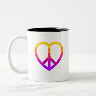 Peace Heart Tweekleurige Koffiemok
